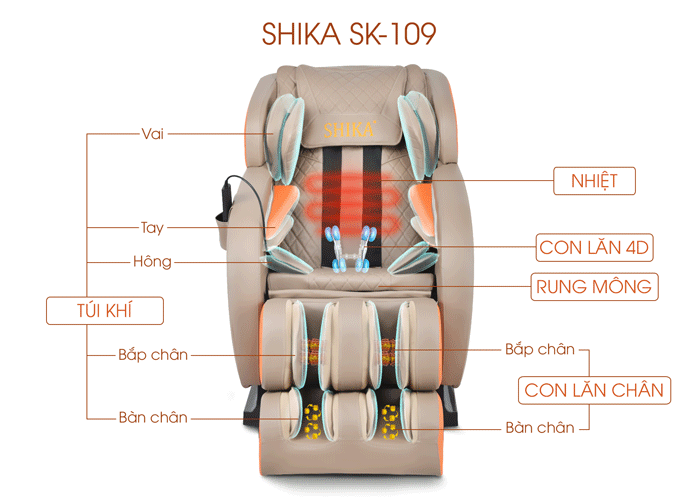 Ghế massage toàn thân Shika SK-109 4D