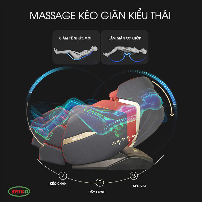 Ghế massage toàn thân Shika SK-202 4D cao cấp