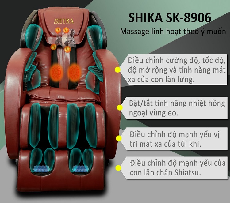 Ghế Matxa Toàn Thân 3D Shika SK8906