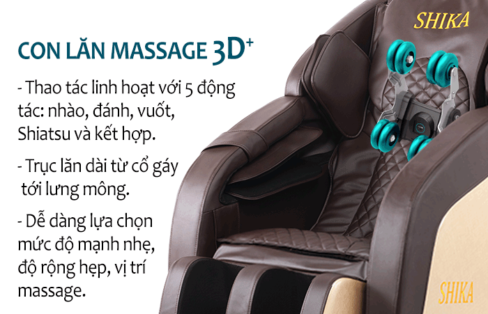 Ghế massage Shika 3D+ cao cấp SK-212
