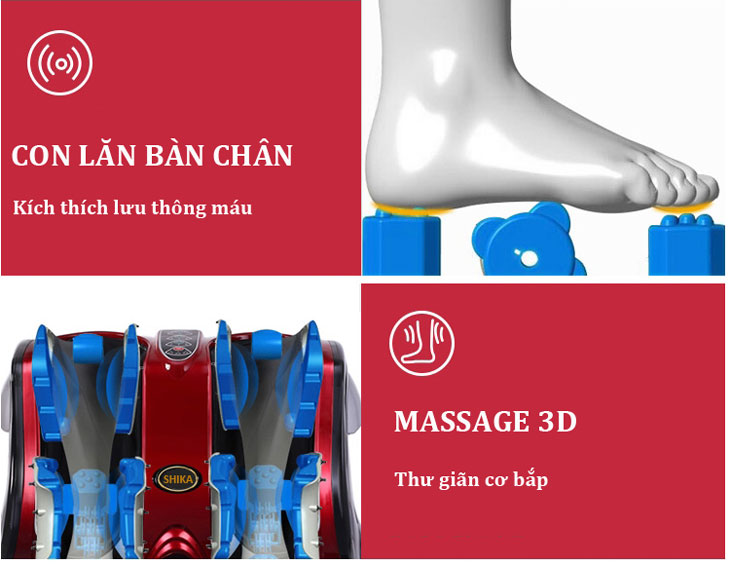 Máy Massage chân Shika SK8911 (Đỏ) Nhật Bản