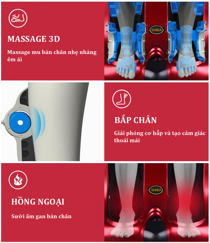 Máy Massage chân Shika SK8911 (Đỏ) Nhật Bản